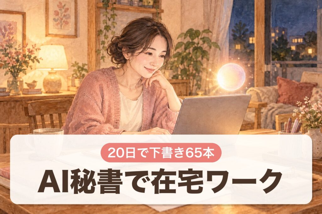 AI秘書で在宅ワーク 20日で下書き65本