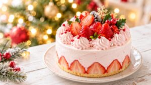 いちごで飾ったクリスマスケーキ（イメージ）