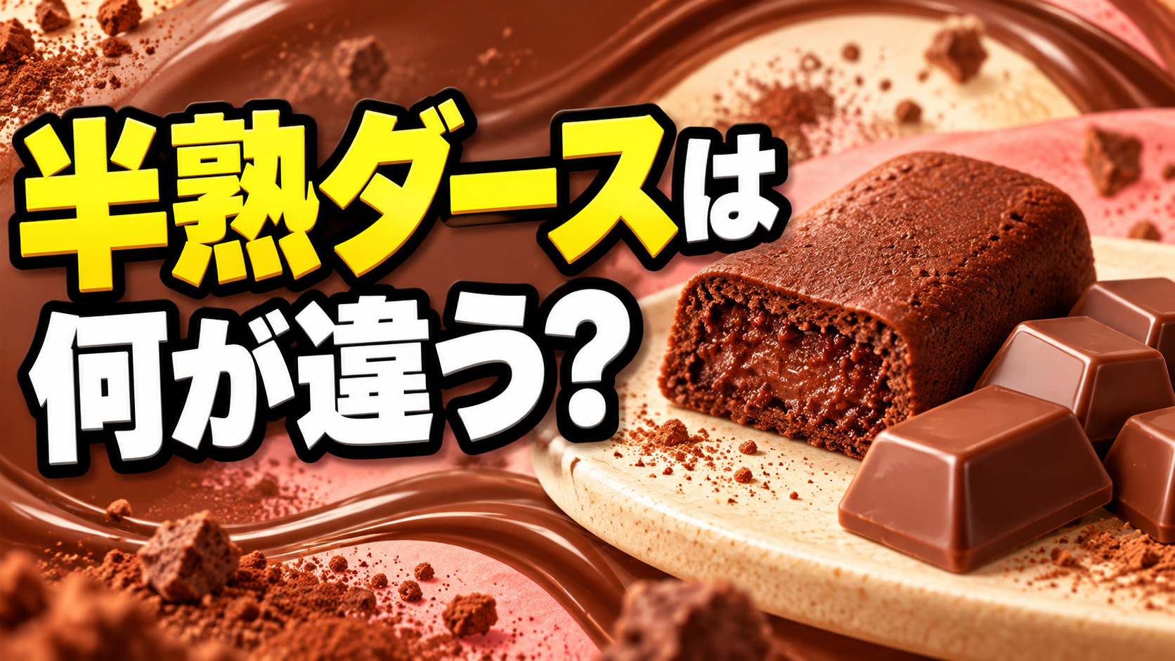半熟ダースと普通のダースの違いを表したイメージ画像